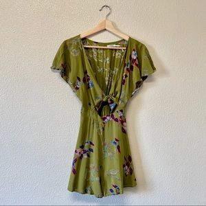 Urban Outfitters Front Tie Floral Romper